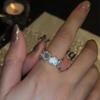 Diamond-set Love Fritillary Ring, Fashionable and Simple Open Index Finger Ring, Niche High-end Jewelry