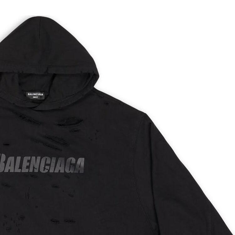 Balenciaga Moletom Oversize com Capuz Caps Destroyed 659403TKVB61781