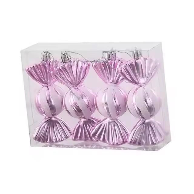 4 Pcs Christmas Candy Pendant Decoration Lovely Christmas Tree Ornaments for Celebration Birthday New Year Indoor Holiday