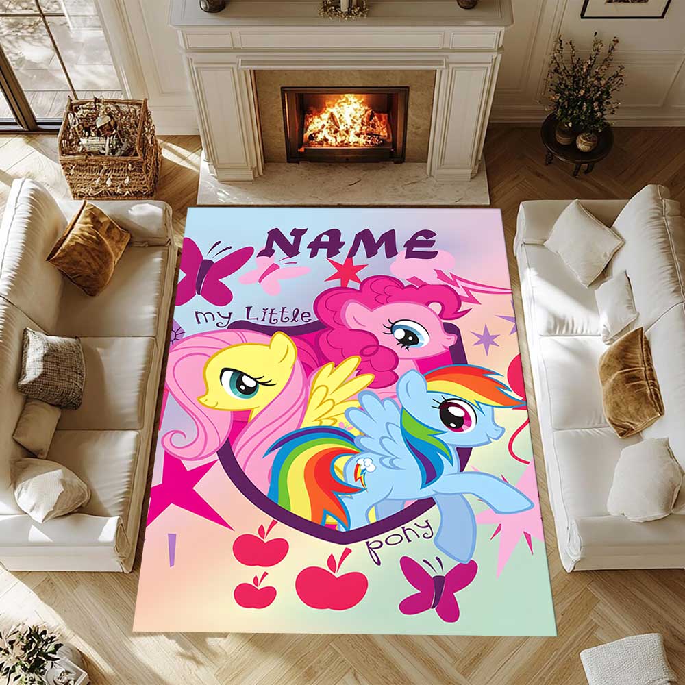 Little Pony (16) Customize your name rug, office chair cushion, home bedroom living room gift.