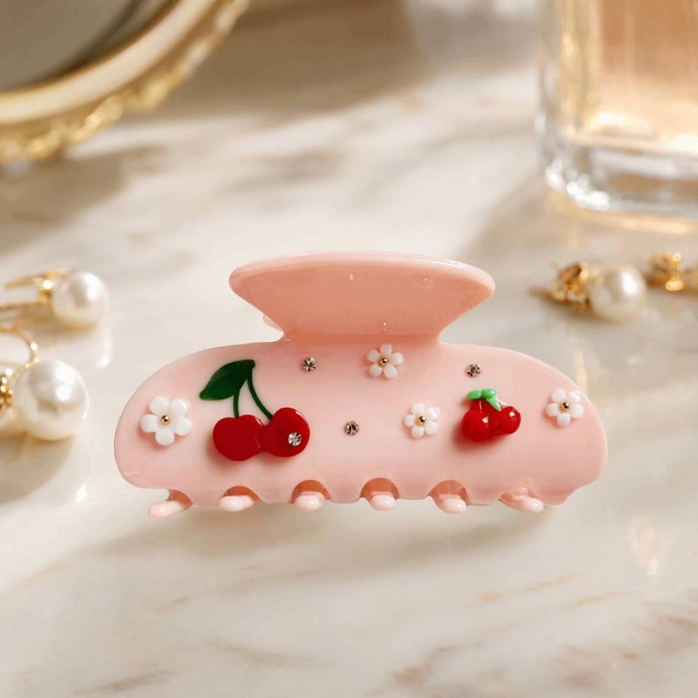 Rhinestone Decor Hair Barrettes Floral Decor Hair Jaw Clips Sweet Style Shark Hair Clips For Women