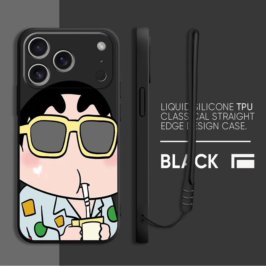 Cute Crayon Shin-chan Case for Apple iPhone 17 Pro Max 12 Plus 16 XS XR 15 7 8 Air 13 Mini 11 Phone Cover