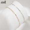 Effie Queen Dainty 1mm Thin Chain Anklet 925 Sterling Silver Textured Twist Design for Women Fashion Accessories Summer SA79