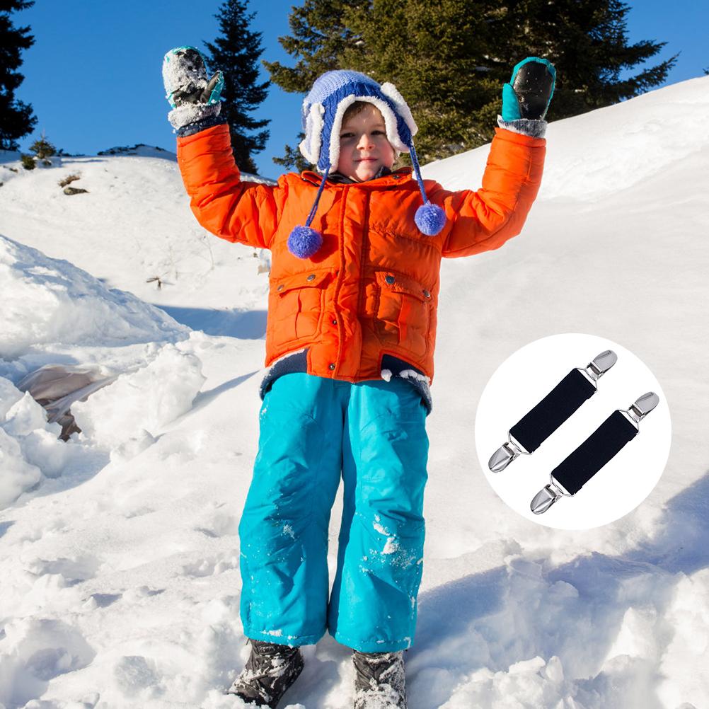 2Pcs Winter Mitten Clips Elastic Stainless Steel Gloves Clips for Kids Adults Fixing Gloves Coat