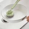 Cleaning Brush Long Handle Oil-Proof 360-Degree Rotatable Head Pot Brush with PET High-Density Bristles Strong Stain Removal Cleaning Scrubber