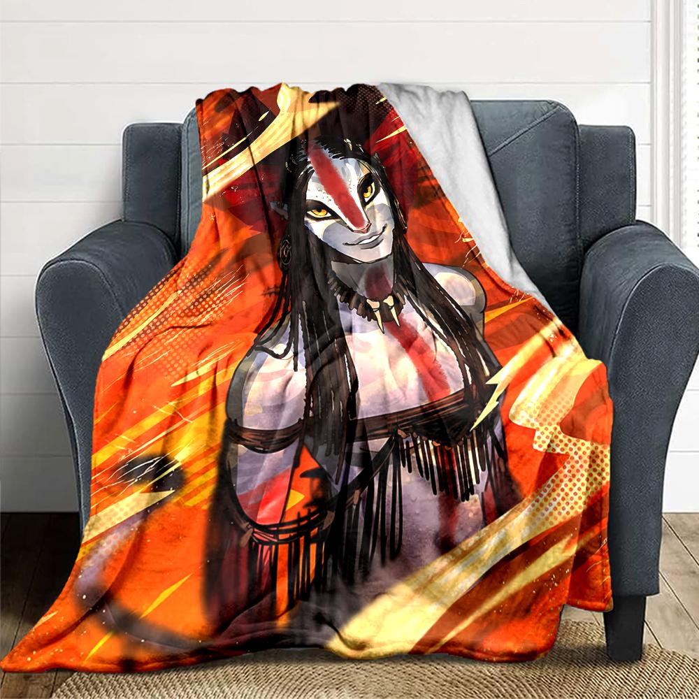 1Pc Fantasy Warrior Couple Blanket For Couch Bed Plush Cozy Fuzzy Blanket Super Soft Warm Blankets For Fall And Winter 0918285