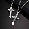 Vnox Stainless Steel Saint Benedict Cross Necklace, 28*53.5mm Jesus Crucifix Pendant Link Chain, Catholic Religious Gift for Men