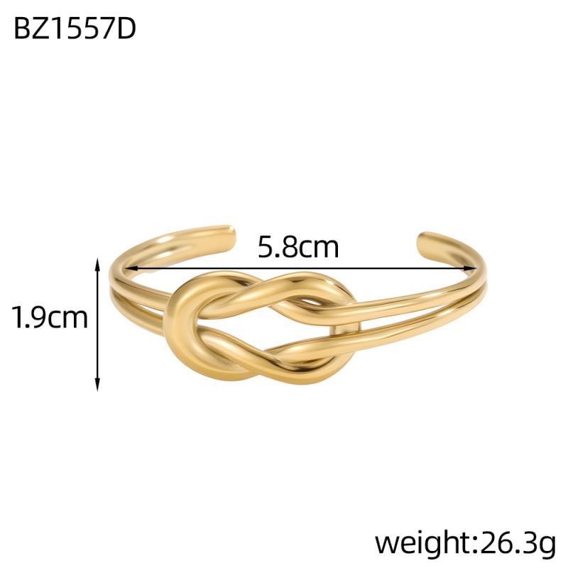 CARLIDANA Chunky Bangle Gold Plated Irregular Jewelry Geometric Stainless Steel Open Cuff Bangle Tarnish Free Waterproof Jewelry