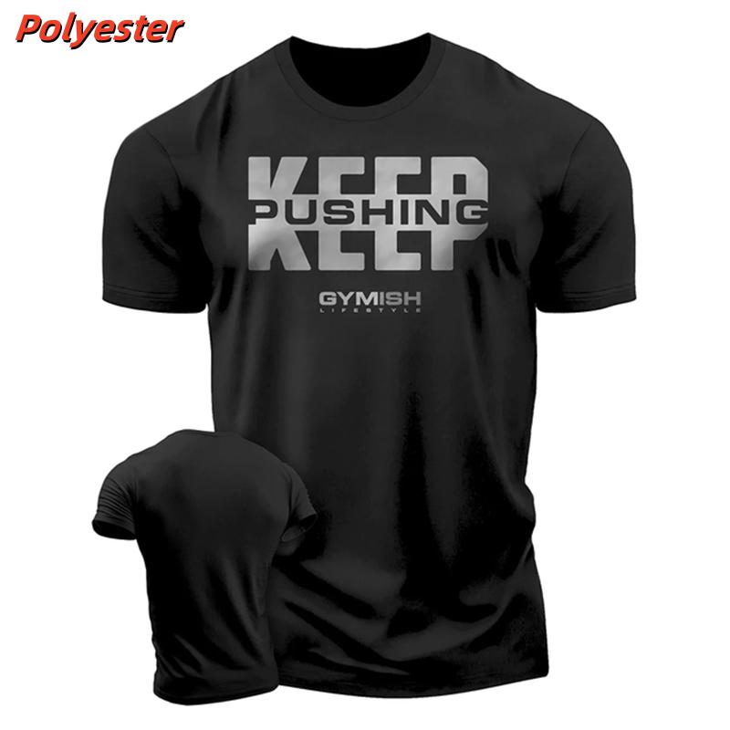3D Printed Double Weightlifting T-shirt Men's Sports Fitness Pattern T-shirt