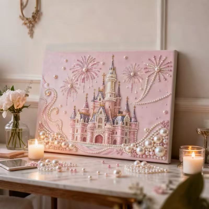 Decorative Painting Material Package, Handmade Diy National Style Ornament, Year Of The Horse Pearl Painting With Photo Frame, Living Room Entrance