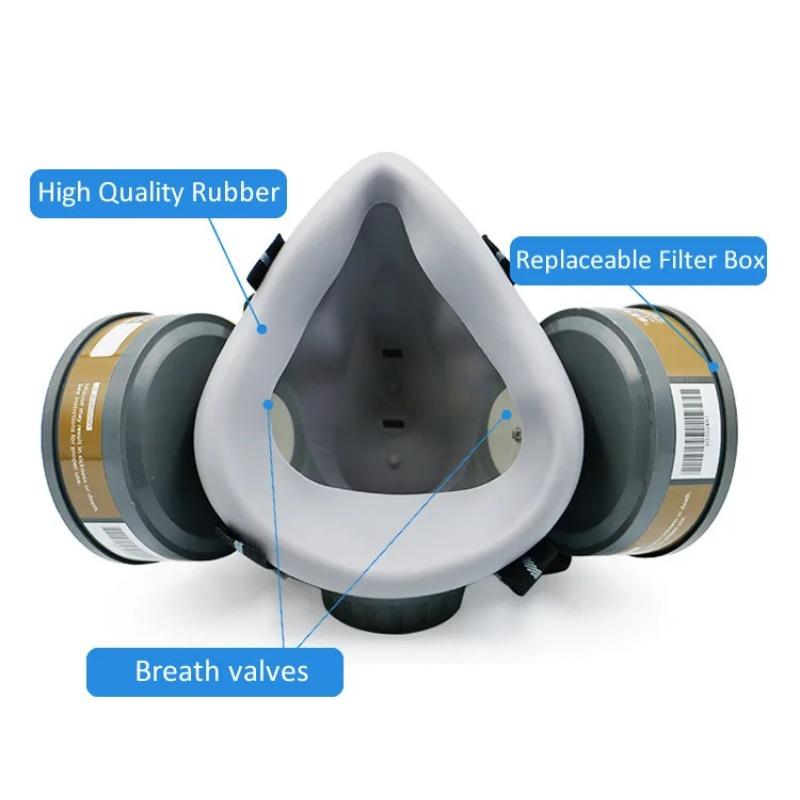 Protective Half Face Chemical Respirator with Filters Work Safety Dust  For Industrial Spraying Painting Organic Vapor