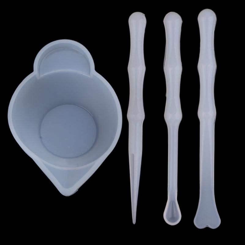 6 pcs/set UV Resin Color Mixing Silicone Cup Mini Silicone Stirrers Epoxy Resin DIY Casting Jewelry Craft Tools