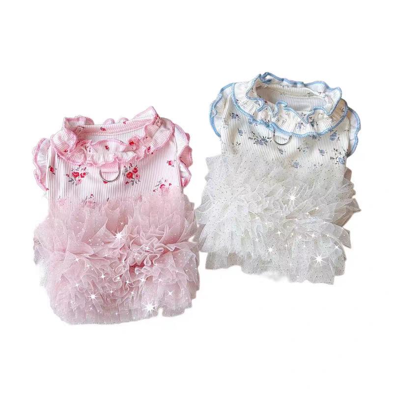 Pet Princess Dress: Spring/Summer Wedding Formal Wear for Dogs & Cats - Puffy Gauze Skirt for Teddy, Bichon, Birthday Parties