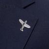 Date Outfit Accessory Men Suit Brooch, Airplane Design Lapel Pin with Clip-on Pin, Minimalist Collar Clip Smooth Polished Alloy Badge for Formal