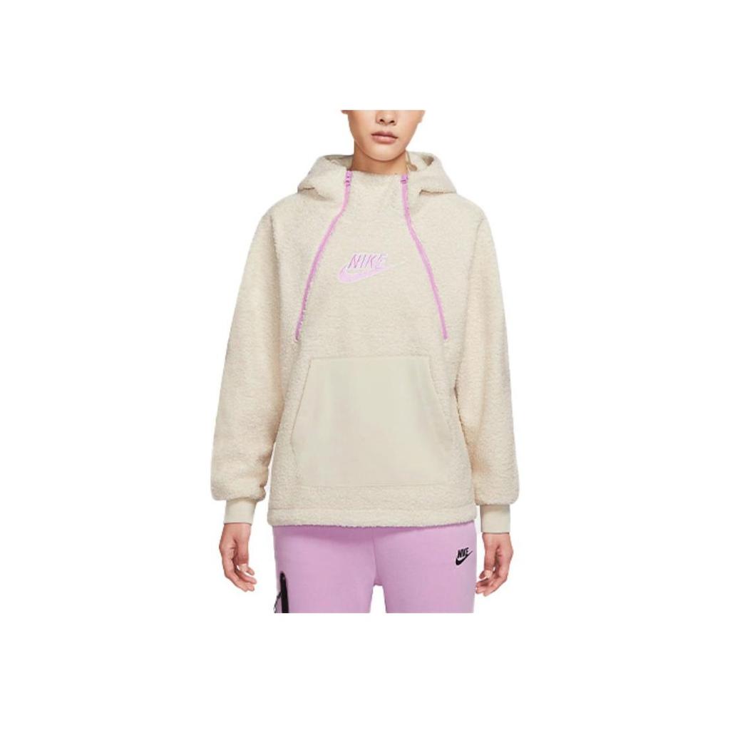Nike Sportswear Fleece Pullover Hoodie Women Tops Fossil DC5140-206