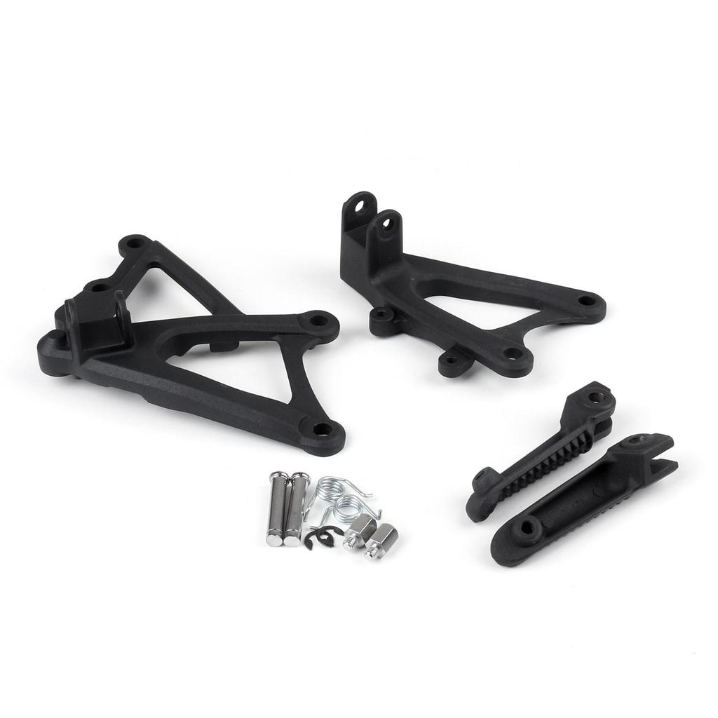 Front Rider Footrest Foot Pegs Brackets Set For Yamaha YZF R1 2009-2011 Black
