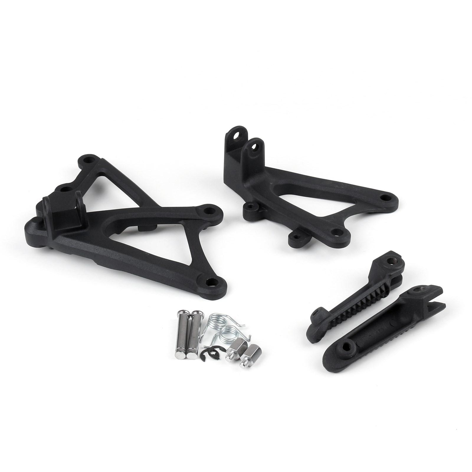 

Front Rider Footrest Foot pegs Brackets Set For Yamaha YZF R1 2009-2011 Black