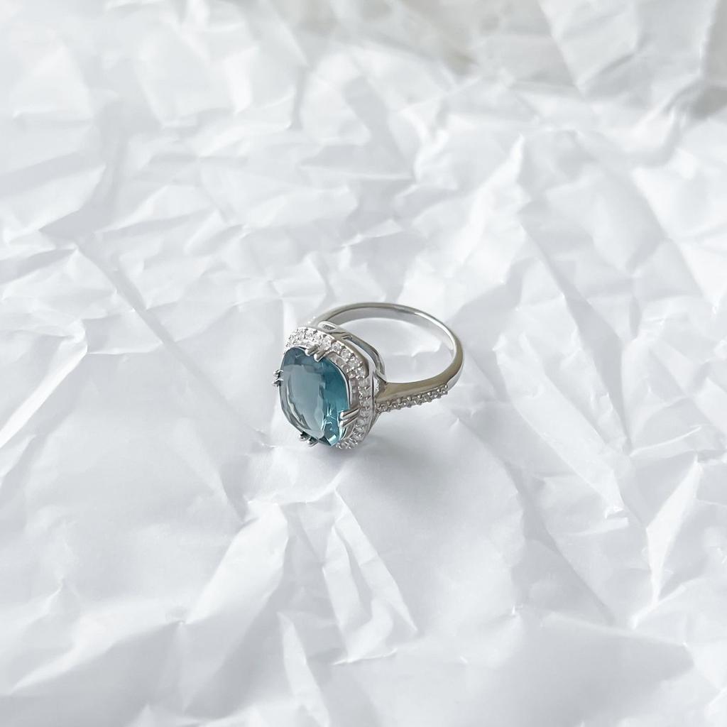 Silver Ring with London Blue Topaz 4.339ct, Product Weight 4.37 G (2151760)