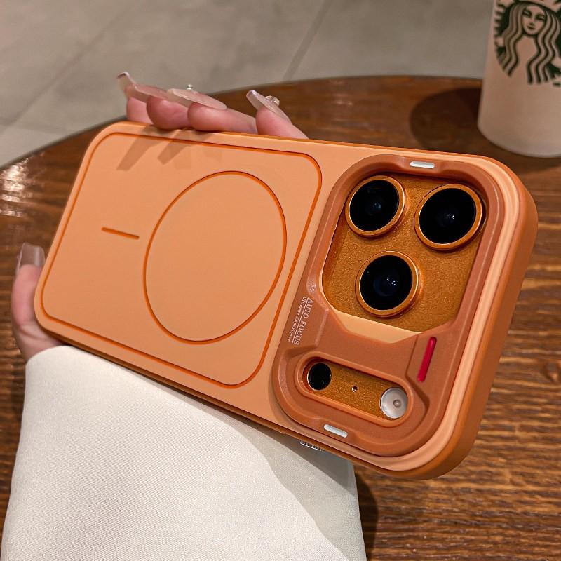

Patchwork Magnetic Case for iPhone 17 Pro Max - Frosted, Anti-Drop Protective Cover iPhone 14 помаранчевий