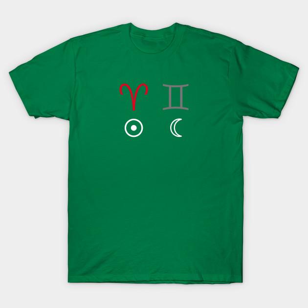 Unisex Fashion TShirt Aries Sun Gemini Moon Zodiac Sign Print TShirt Plus Size S-5XL T-Shirt 100%Cotton Tops O Neck Short Sleeve Tees