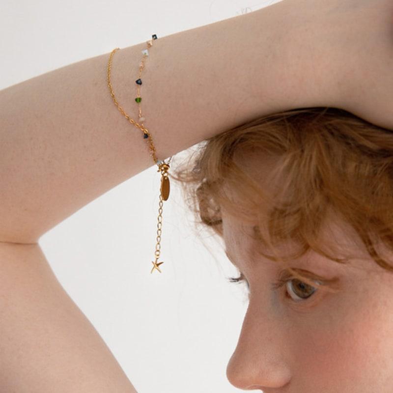 MERRYMOTIVE [2way] Bohemian colorchip layered bracelet/anklet