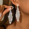 Elegant and Sparkling Full Diamond Geometric Earrings for Women, Fashionable and High-end Earrings, Wholesale of Ear Accessories