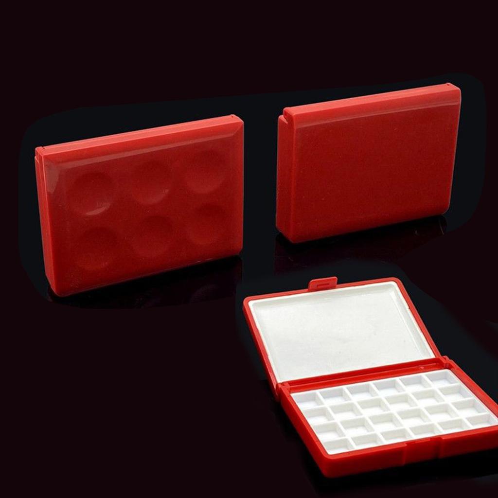 Portable Watercolor Paint Palette Box Paint Mixing Tray 12 Well 24 Well For Watercolour Oil Acrylics Gouaches Painting