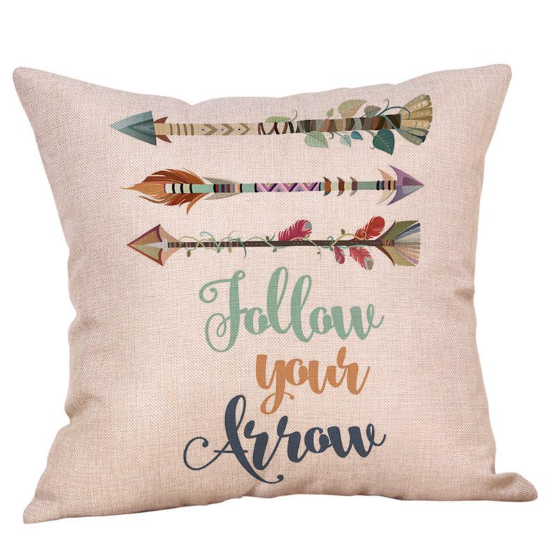 Arrow Feather Pattern Pillowcase: Stylish Sofa & Car Cushion Decor