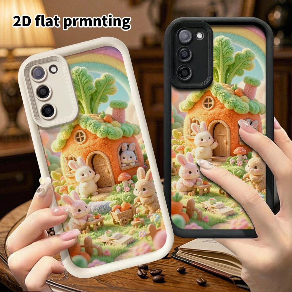 Phone Case: 2D flat, suitable for Samsung Galaxy A34 A35 M05 M06 S20 S22 S21 FE Plus 5G protective case, Rabbit Home, perfect Christmas and Halloween 