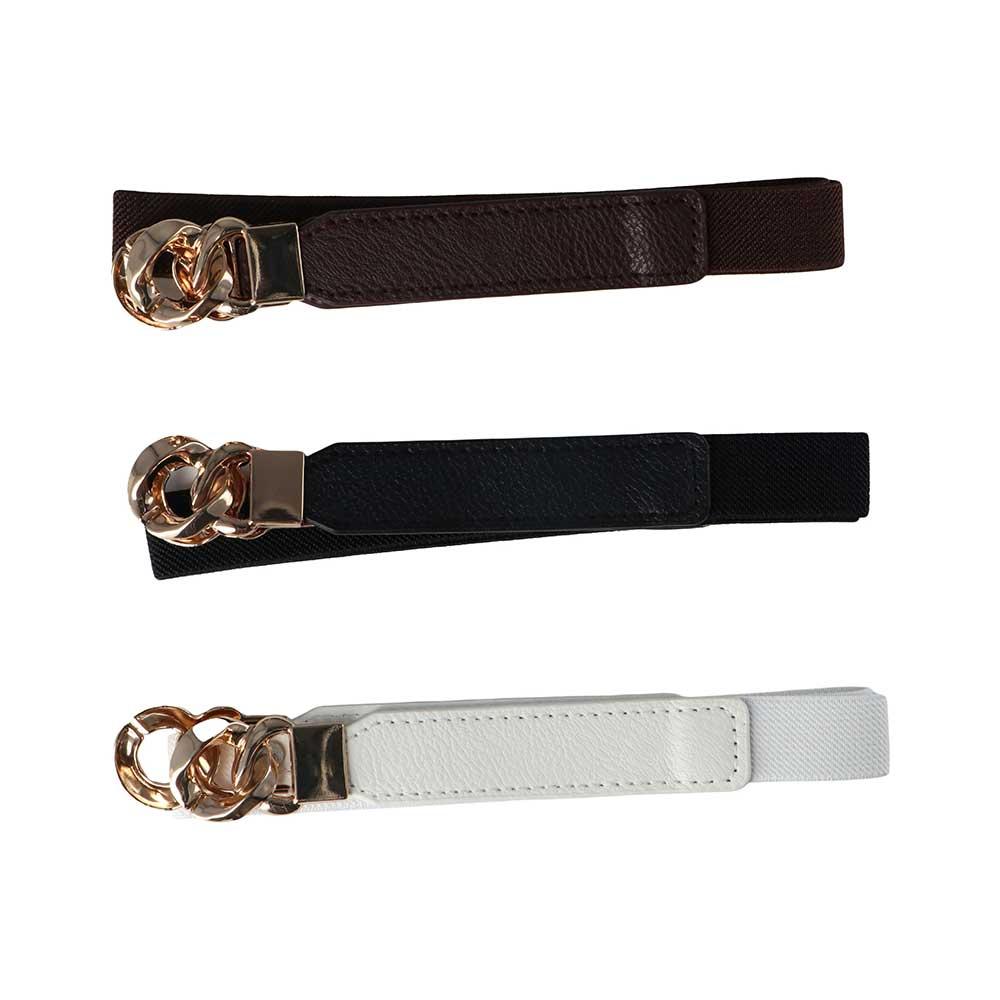 Damen Schlank Elastisch Verstellbar Stretch Schnalle Bund Damen Taillengürtel Taillenband Kleidergürtel