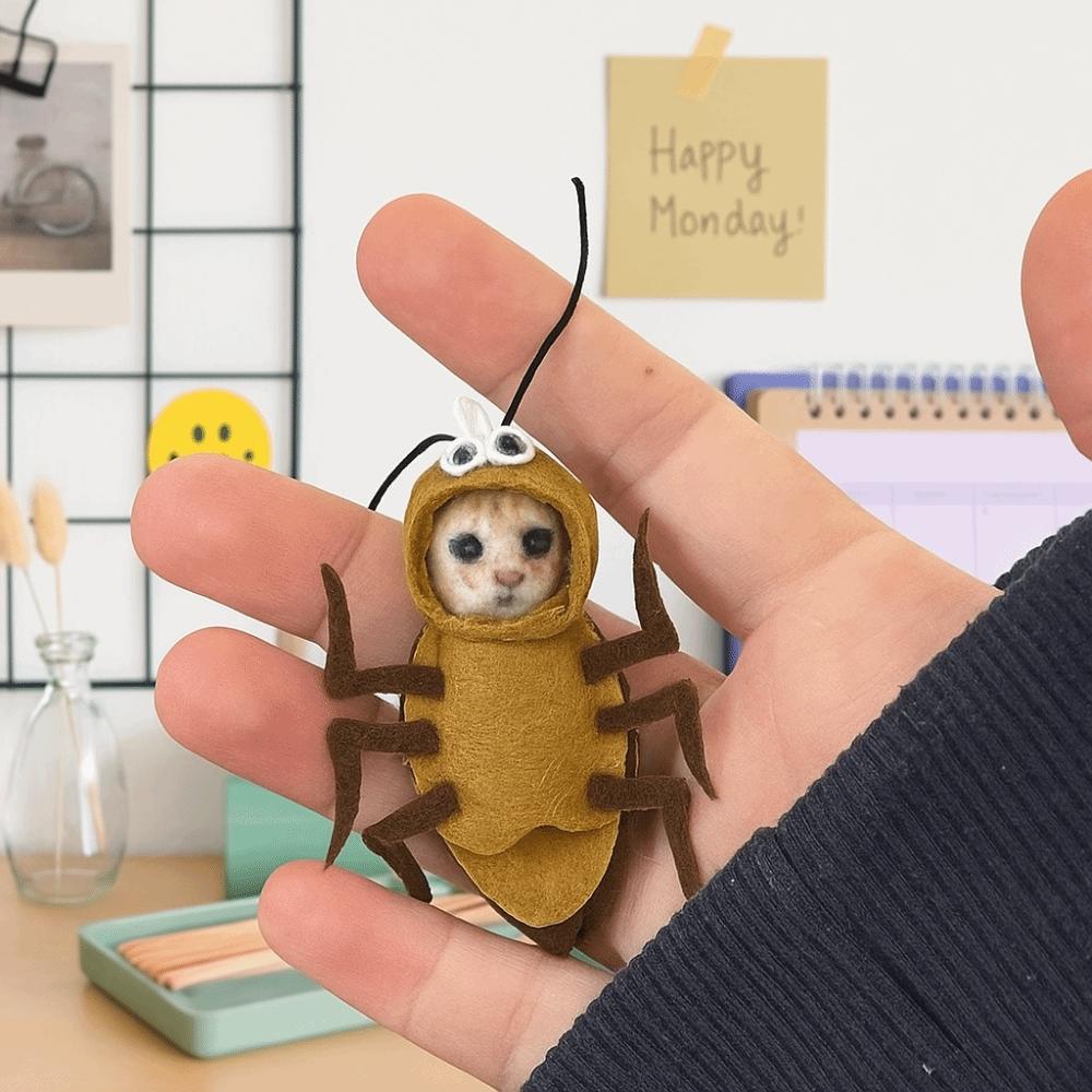 Phone Pendant Cartoon Cockroach Cat Material Dorayaki Cat Pendant Material  Backpack Accessories
