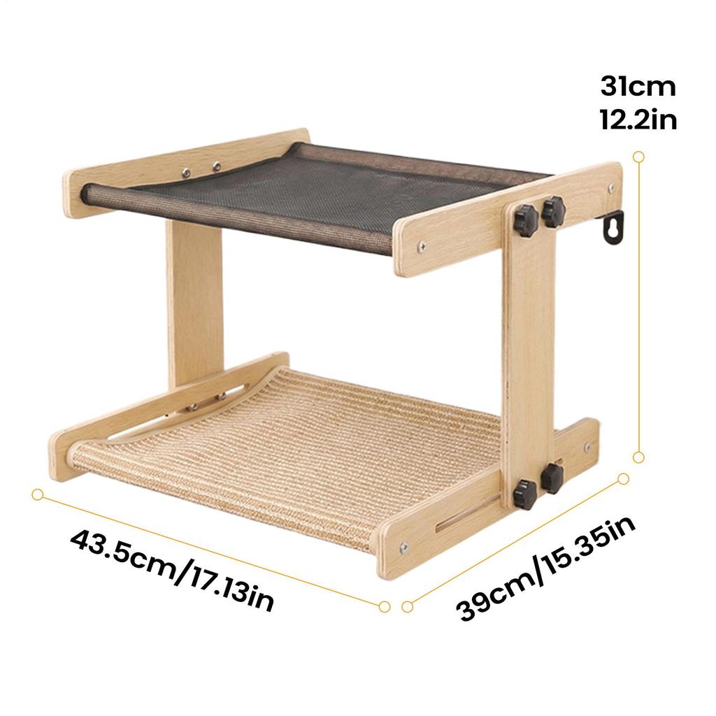 Cat Bed Perch Floating Wooden Pet Sleeping Hammock Floating Cat Perch For Home Farmhouse Apartment Bedroom Balcony Study Bedside