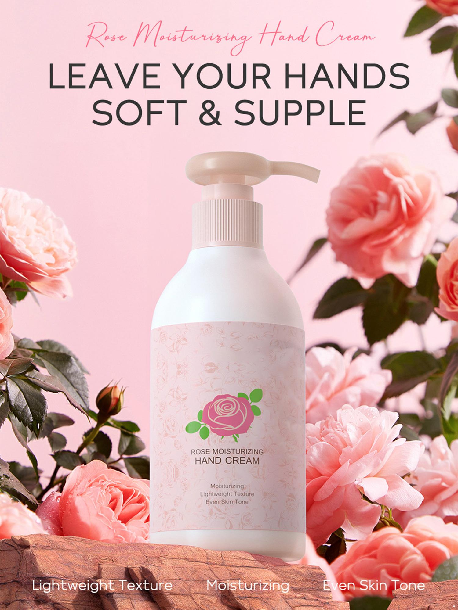 

220ml Rose Moisturizing Hand Cream for Women, Non-Greasy Formula, Even Skin Tone, Lightweight Feel, Daily Care One Size розовый