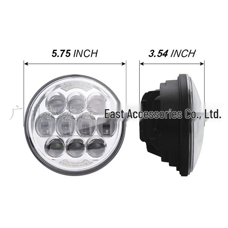 5.75" LED Harley Headlight, 80W, Adjustable High/Low Beam for Modified Models