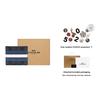New COACH 3 IN 1 Wallet Canvas With Leather 3 in 1 Wallet Men's Old Flower Black/Blue White Stripes 3008-QBOH0