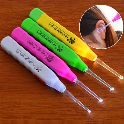Limpiador removedor de herramientas para recoger orejas, cuchara luminosa con luz Led, con luz para adultos y niños
