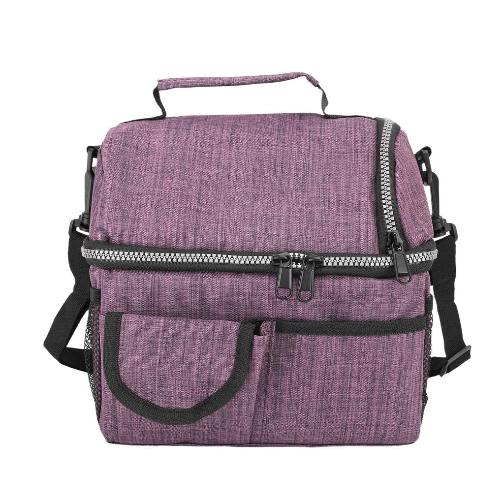 Insulated Lunch Bag Oxford Cloth Large Capacity Leakproof Dual Layer Picnic Bag for Work Office