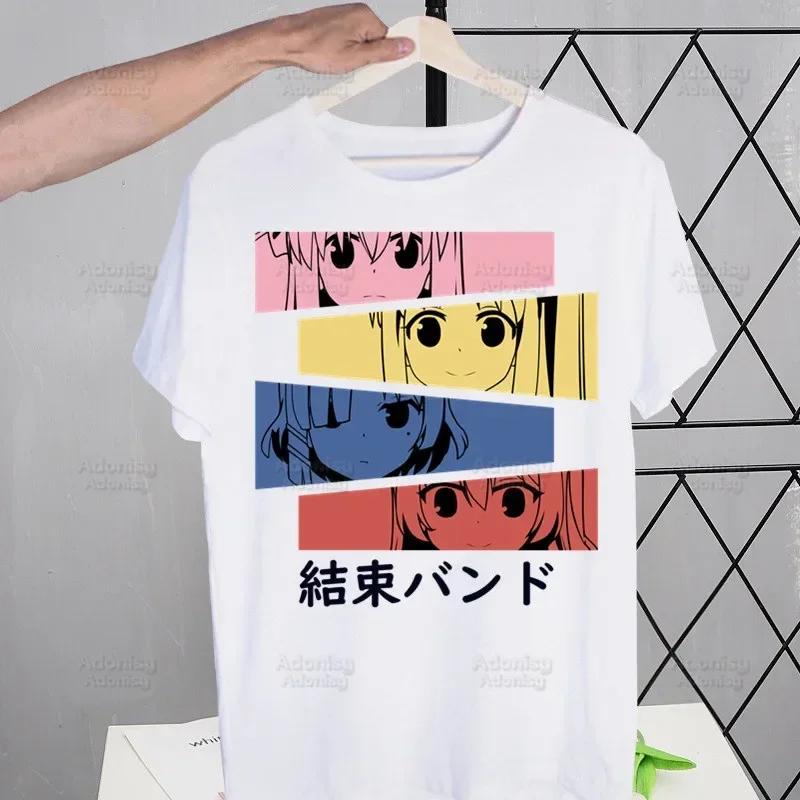 Bocchi The Rock T-shirts Summer Men/Women Hip Hop Funny Print Kessoku Band Tshirt Hitori Gotou T Shirts Short Sleeve Tops
