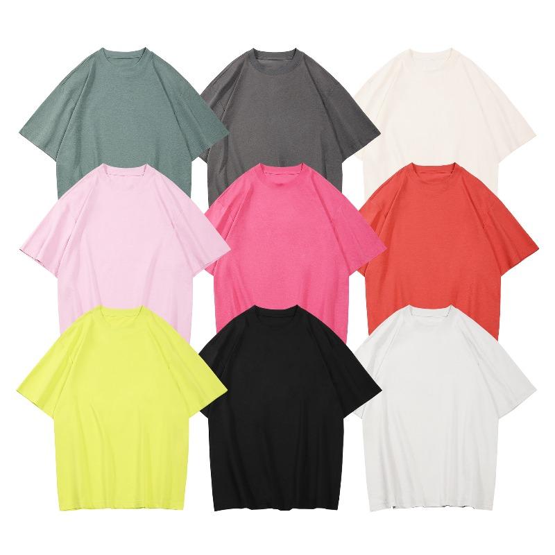 Men's Solid-Color Round-Neck Short-Sleeve T-Shirt Casual Loose-Fit Top Base Layer