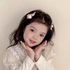 2Pcs Kids Hairpins Ribbon Bow Faux Pearls Decor Baby Hair Clips Rounded Edges Gentle Clamping Force Mini Size Hair Pins