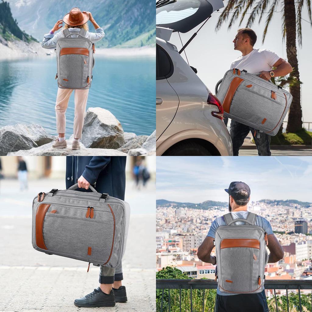 Men's Gray Waterproof Multifunctional Crossbody Backpack with Large Capacity for Business and Travel