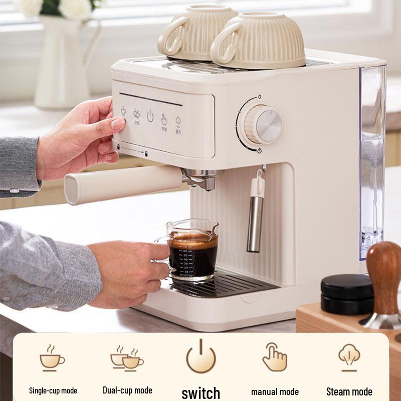 Compact Multi-Functional Italian Coffee Machine with Automatic Milk Frothing, Latte Art, and 20 European/American/UK Plugs - In Stock