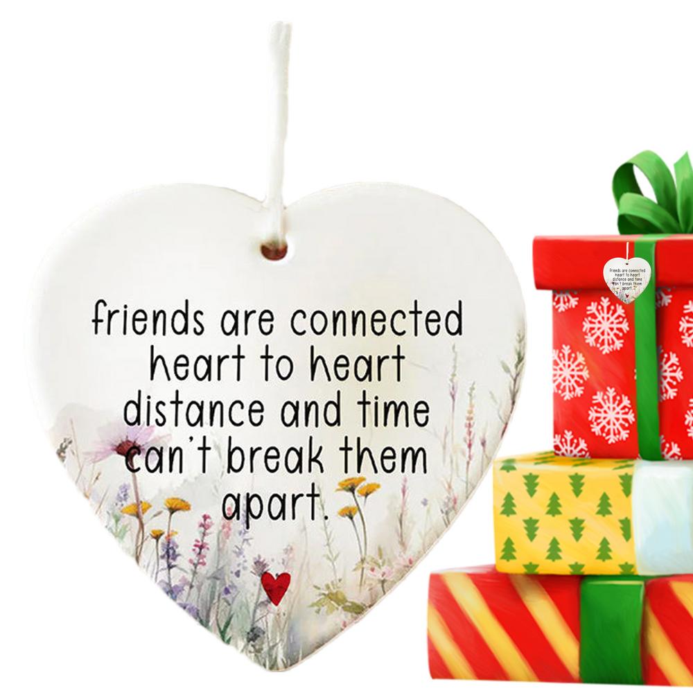 Christmas Ornament Heart-Shaped Friendship Acrylic Ornaments for True Friends Christmas Decor Ornaments for Family Friends