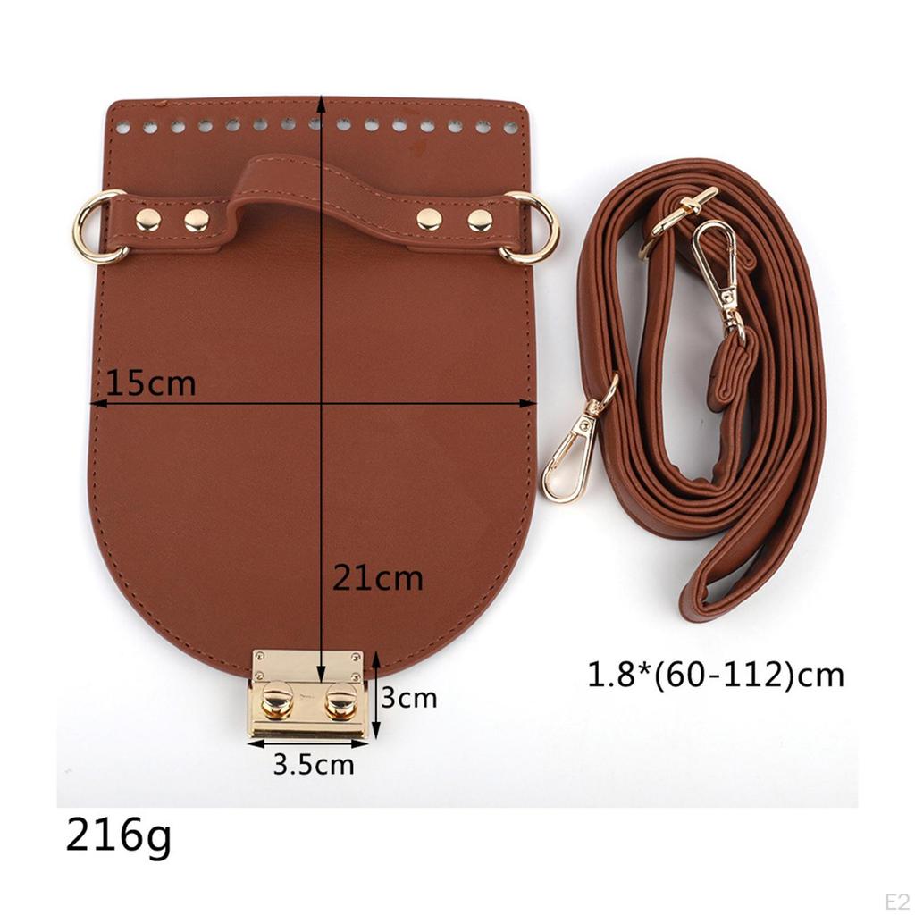 DIY PU Leather Bag Knitting, Adjustable Shoulder Strap Purse Making Accessories with Holes Weaving