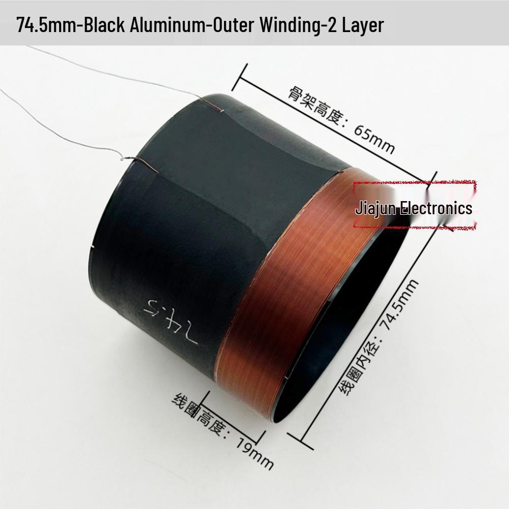 Black Aluminum Woofer Voice Coil Repair Kit - Core Wire: 25-125, Coil Sizes: 65.5mm, 75.5mm, 99.5mm