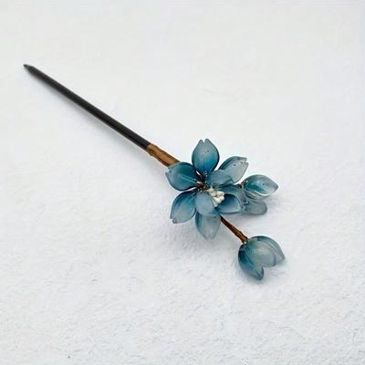 1 Stück Elegante Blumen-Haarnadeln für den täglichen Gebrauch, Retro-Kopfschmuck-Haarnadeln, Einfache und vielseitige Hanfu Qipao Accessoires