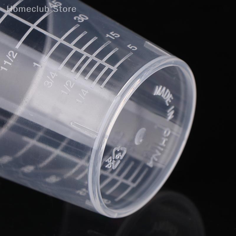 10Pcs 60ML Measuring Cup Transparent Plastic Scale Beaker Cups Lab Graduated Liquid Container Without Handle Kitchen Baking Tool