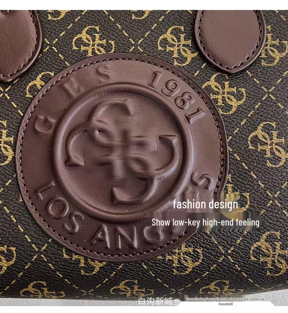 Tide Women's Fashion Tote Bag with Letter Print and Wide Shoulder Strap for Crossbody Use