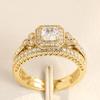 Geometric Design Timeless Womens Ring With Exquisite Zircon Embellishment In Premium White Gold And Gold Finishes Ideal Any For