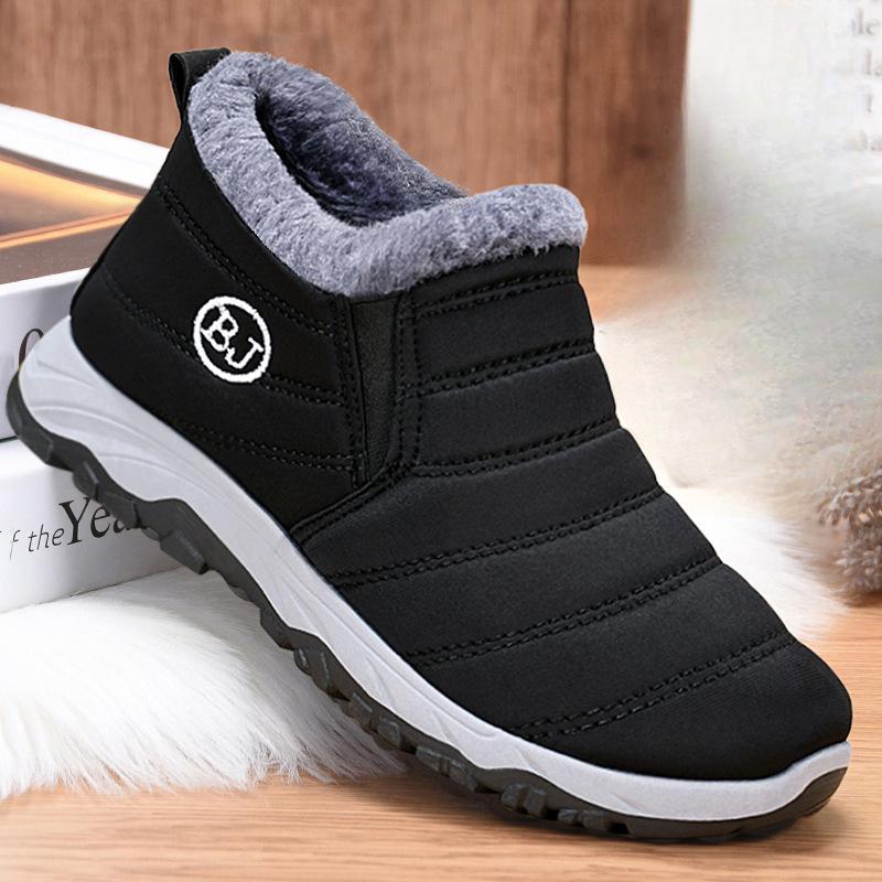 New Cotton Shoes Large-sized Cotton Boots Fleece and Thickened Ankle Boots Warm Snow Boots